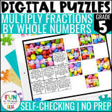 Multiply Fractions by Whole Numbers Digital Puzzles {5.NF.