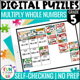 Multiply Whole Numbers Digital Puzzles {5.NBT.5} 5th Grade