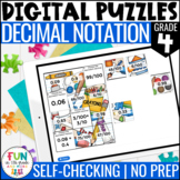 Decimal Notation Digital Puzzles {4.NF.6} 4th Grade Math