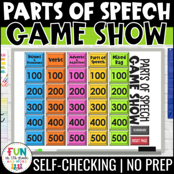 Preview of Parts of Speech Game Show | Grammar Test Prep Review Game