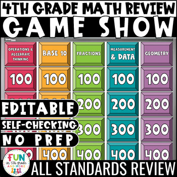 Preview of 4th Grade Math Review Game Show - All Standards Review!