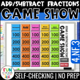 $3/48hrs!!! Add and Subtract Fractions Game Show | 4th Gra