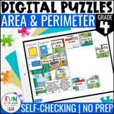 Area & Perimeter Digital Puzzles {4.MD.3} 4th Grade Math Activity