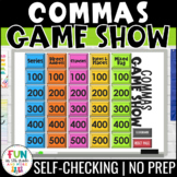 Commas Game Show | Comma Rules Grammar Test Prep Review Game
