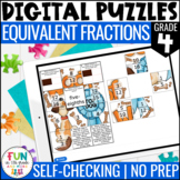 Equivalent Fractions Digital Puzzles {4.NF.1} 4th Grade Ma