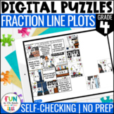 Fraction Lines Plots Digital Puzzles {4.MD.4} 4th Grade Ma