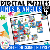 Lines and Angles Digital Puzzles {4.G.1} 4th Grade Math Re