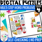 Multi-Step Word Problems Digital Puzzles {4.OA.3} | 4th Gr
