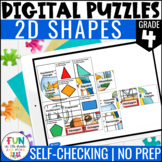 Two-Dimensional Shapes 2D Digital Puzzles {4.G.2} 4th Grad
