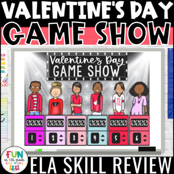 Preview of Valentine's Day Game Show for ELA Skill Review - A FUN Valentine Activity