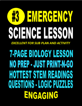 Preview of EMERGENCY SCIENCE SUB LESSON #3