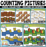 School Math Counting Pictures Clipart Mega Bundle {Zip-A-D