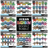 ($3 FLASH DEAL) Ocean Rainbow Doodle Clipart Bundle {Zip-A