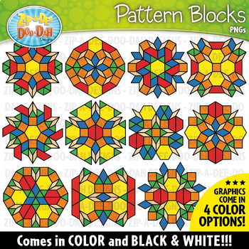 Preview of Puzzle Pattern Blocks Mosaics Clipart Set {Zip-A-Dee-Doo-Dah Designs}