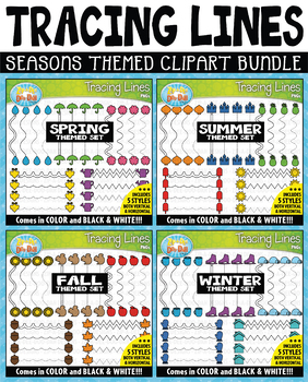 Preview of Seasons Tracing Lines Clipart Mega Bundle {Zip-A-Dee-Doo-Dah Designs}