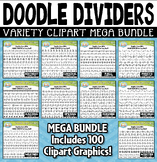 {$3 FLASH DEAL} Variety Doodle Page Dividers Clipart Mega Bundle