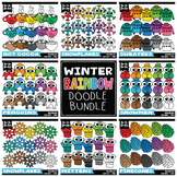 Winter Rainbow Doodle Clipart Bundle {Zip-A-Dee-Doo-Dah Designs}