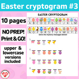 #3 OT Easter Cryptogram worksheets: 10 no prep pages: deco