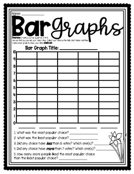 (((3 PAGES))) Bar Graph Activity & Worksheet by Kendra's Kreations in