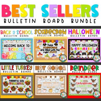 Preview of #3 Seasonal Bulletin Board Bundle  | Monthly Bulletin Boards | Back to School