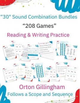Preview of "30" Phonics Combination Game Bundles |  Orton Gillingham | Scope and Sequence