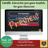 (30 Slides) Editable  Interactive quiz game template for y