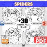 +30 Spiders Coloring Pages for Kids Adult Insects Coloring Book