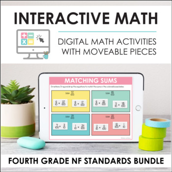 Preview of Digital Interactive Math - Fourth Grade NF Standards Bundle (4.NF.1 - 4.NF.7)