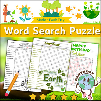 Preview of (3rd, 4th, 5th, 6th) Earth Day Word Search Puzzle Worksheet Activity No Prep