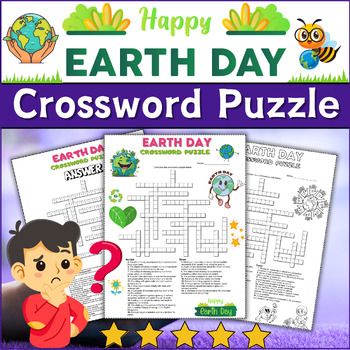 Preview of (3rd, 4th, 5th, 6th Grade) Earth Day Crossword Puzzle Worksheet Activity⭐No Prep