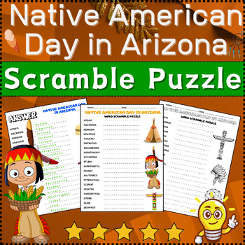Preview of (3rd, 4th, 5th, 6th) ⭐ Native American Day in Arizona Scramble Puzzle Activity⭐