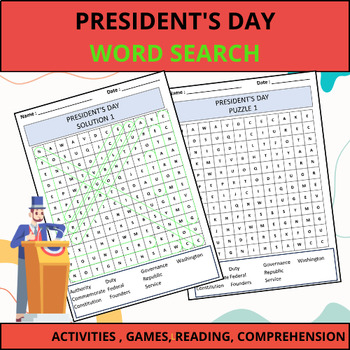 Preview of President's day : Enchanting Puzzles for Children on Presidents' Day