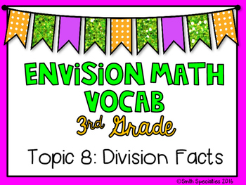 Preview of (3rd Grade) Envision Math Vocabulary Posters: Topic 8