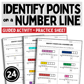 Preview of ❤️3rd Grade Math Fractions Identify Points on a Number Line Fractions Worksheet