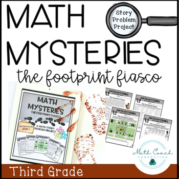 Preview of  3rd Grade Math Story Problem Project | Math Mystery Footprint Fiasco
