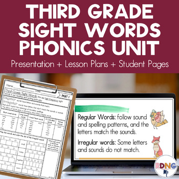 Preview of  3rd Grade Sight Words Phonics Unit Lesson Plans & Activities 