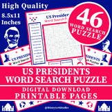 (3rd Up to 7th Grade) U.S. Presidents Word Search Puzzle W