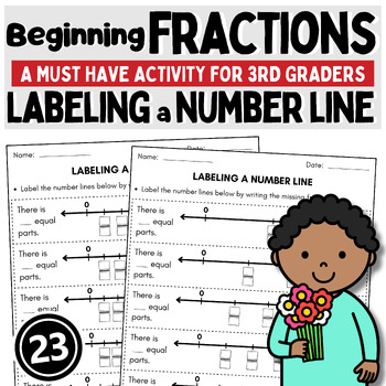 Preview of ❤️ 3rd grade Fraction Unit Beginning Fractions on a Number Line Introduction