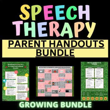 Preview of #touchdown2024 #halfoffhalftime SPEECH THERAPY- (14) PARENT HANDOUTS