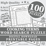 (3th, 5th, 6th,, 10th Grade) COOKING TERMS Word Search Puz