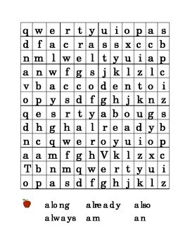 Printable 4 Letter Word Search beginning with B