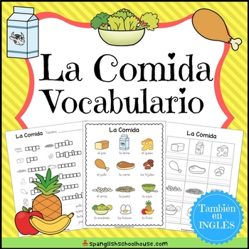 Preview of La Comida Vocabulario {Food Vocabulary Pack in Spanish}