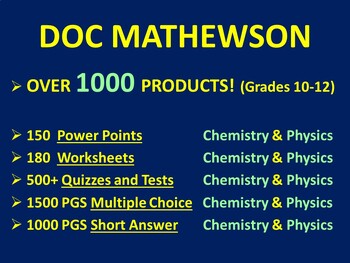 Preview of (435PG) Final Exam Review Grade 11 Chemistry & Grade 11 Physics WITH ANSWERS