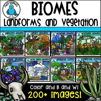 Preview of Biomes Landforms and Vegetation Clip Art Bundle