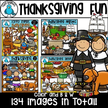 Preview of Thanksgiving Fun Clip Art Bundle