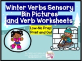 Winter Themed Action Verbs and Pronouns Sensory Bin Pictur