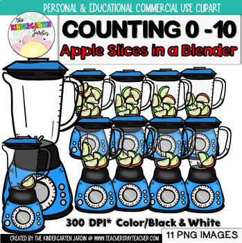 Preview of Apples in the Blender {Counting 0-10 Math Clipart}