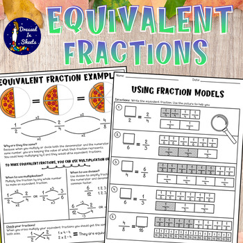 Preview of *4th Grade* Equivalent Fractions Worksheets | BOOM Cards | Distance Learning