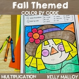  4th Grade Math Fact Fluency Fall Color by Number Multiplication 