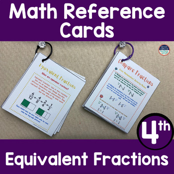 Preview of  4th Grade Math Reference Cards Equivalent and Compare Fractions
